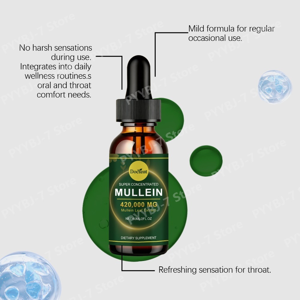 Mullein Leaf Extract Drops 60m - Herbal Wellness Blend 评论和价格