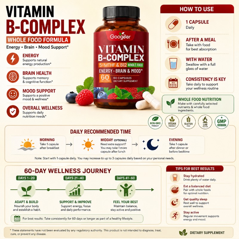 B Complex Vitamins Supplement  - Herbal Wellness Blend 评论和价格